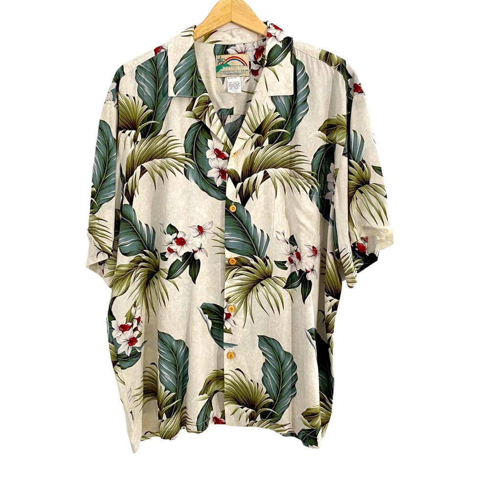 Paradise Found Men’s Vintage Multicolor Hawaiian Camp Shirt, Size XL